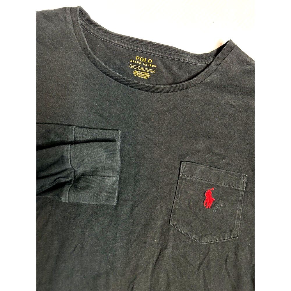 Ralph Lauren Polo Mens XXL Black Long Sleeve T-Shirt Crew Neck Red Pony